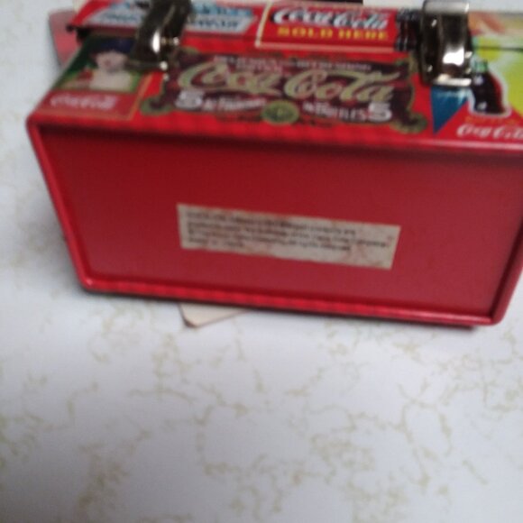 Coca-Cola Metal Miniature Lunchbox Christmas Ornament with Tags Actually Opens - Picture 5 of 7